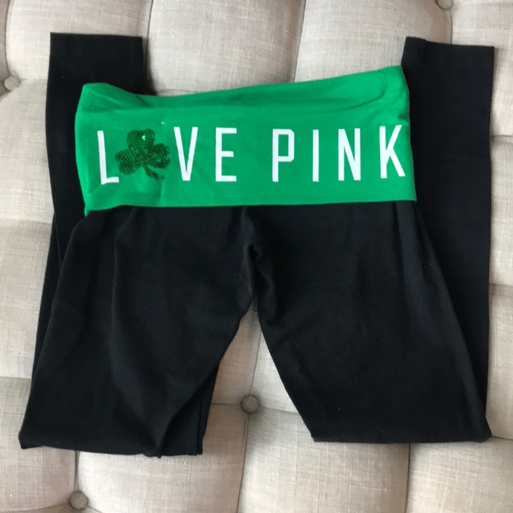 Brand new Victoria secret pink shamrock leggings